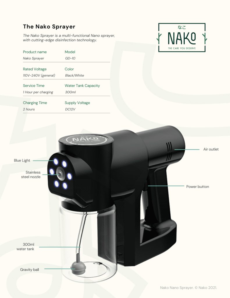 nako nano sprayer product brochure