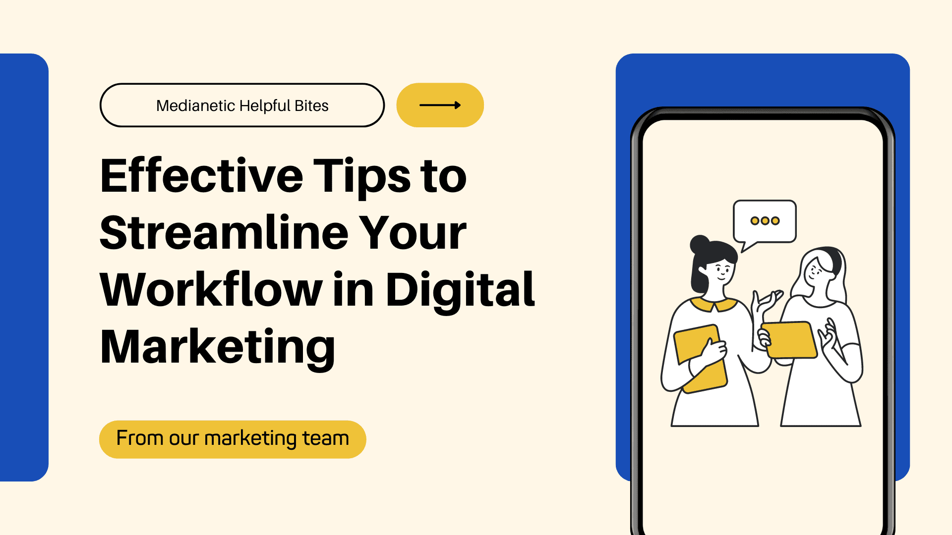 blog cover for effective tips to streamline your workflow in digital marketing